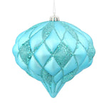 Vickerman M112212 5.7" Turquoise Matte/Glitter Diamond Onion Christmas Ornament