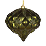 Vickerman M1122OL 5.7" Dark Olive Matte/Glitter Diamond Onion Christmas Ornament