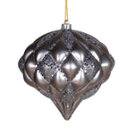 Vickerman M112287 5.7" Pewter Matte/Glitter Diamond Onion Christmas Ornament