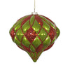 Vickerman M112274 5.7" Lime And Red Matte/Glitter Diamond Onion Christmas Ornament