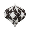 Vickerman M112277 5.7" Black And White Matte/Glitter Diamond Onion Christmas Ornament