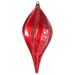 Vickerman M132503 8'' Red Glitter Swirl Drop Christmas Ornament