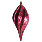 Vickerman M132565 8'' Burgundy Glitter Swirl Drop Christmas Ornament