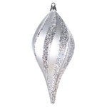 Vickerman M132507 8'' Silver Glitter Swirl Drop Christmas Ornament