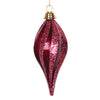 Vickerman M132570 8'' Dark Cerise Swirl Drop Ornament With Candy Finish And Glitter Accent Also Shatterproof