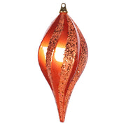 Vickerman M132518 8'' Orange Glitter Swirl Drop Christmas Ornament