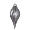 Vickerman M132587 8'' Pewter Glitter Swirl Drop Christmas Ornament