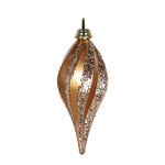 Vickerman M132558 8'' Sand Gold Glitter Swirl Drop Christmas Ornament