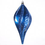 Vickerman M132562 8'' Sea Blue Glitter Swirl Drop Christmas Ornament