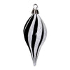 Vickerman M132577 8'' Black-White Glitter Swirl Drop Christmas Ornament