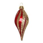 Vickerman M132586 8'' Red-Gold Glitter Swirl Drop Christmas Ornament