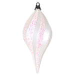 Vickerman M132611 12'' White Glitter Swirl Drop Christmas Ornament
