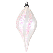 Vickerman M132611 12'' White Glitter Swirl Drop Christmas Ornament