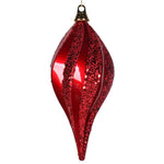 Vickerman M132603 12'' Red Glitter Swirl Drop Christmas Ornament