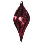 Vickerman M132665 12'' Burgundy Glitter Swirl Drop Christmas Ornament