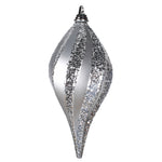 Vickerman M132607 12'' Silver Glitter Swirl Drop Christmas Ornament