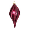 Vickerman M132670 12" Dark Cerise Swirl Drop Ornament Features A Mix Of Candy And Glitter Finishes