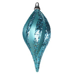Vickerman M132612 12'' Turquoise Glitter Swirl Drop Christmas Ornament
