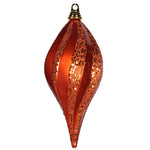 Vickerman M132618 12'' Orange Glitter Swirl Drop Christmas Ornament
