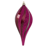 Vickerman M132621 12" Berry Red Candy Glitter Swirl Drop Christmas Ornament