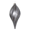 Vickerman M132687 12'' Pewter Glitter Swirl Drop Christmas Ornament