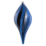 Vickerman M132631 12" Midnight Blue Candy Glitter Swirl Drop Christmas Ornament