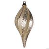 Vickerman M132638 12'' Champagne Glitter Swirl Drop Christmas Ornament