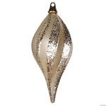 Vickerman M132638 12'' Champagne Glitter Swirl Drop Christmas Ornament
