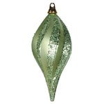 Vickerman M132654 12'' Celadon Glitter Swirl Drop Christmas Ornament