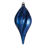 Vickerman M132662 12'' Sea Blue Swirl Drop Ornament Features A Mix Of Candy And Glitter Finishes