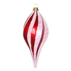 Vickerman M132673 12'' Red And White Glitter Swirl Drop Christmas Ornament