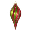 Vickerman M132674 12'' Lime And Red Glitter Swirl Drop Christmas Ornament