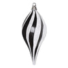 Vickerman M132677 12'' Black And White Glitter Swirl Drop Christmas Ornament