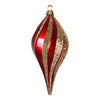 Vickerman M132686 12'' Red And Gold Glitter Swirl Drop Christmas Ornament