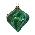 Vickerman M133204 6'' Green Candy/Glitter Swirl Diamond Christmas Ornament