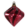 Vickerman M133265 6'' Burgundy Candy/Glitter Swirl Diamond Christmas Ornament