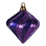 Vickerman M133266 6'' Purple Candy/Glitter Swirl Diamond Christmas Ornament