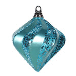Vickerman M133212 6'' Turquoise Candy/Glitter Swirl Diamond Christmas Ornament