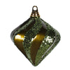 Vickerman M1332OL 6" Olive Candy/Glitter Swirl Diamond Christmas Ornament