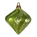Vickerman M1332LM 6" Lime Candy/Glitter Swirl Diamond Christmas Ornament