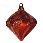 Vickerman M133218 6'' Orange Candy/Glitter Swirl Diamond Christmas Ornament