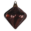 Vickerman M1332CH 6" Chocolate Candy/Glitter Swirl Diamond Christmas Ornament