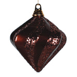 Vickerman M1332CH 6" Chocolate Candy/Glitter Swirl Diamond Christmas Ornament