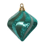 Vickerman M133224 6'' Emerald Candy/Glitter Swirl Diamond Christmas Ornament