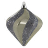 Vickerman M133225 6" Limestone Candy Glitter Swirl Diamond Christmas Ornament