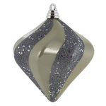 Vickerman M133225 6" Limestone Candy Glitter Swirl Diamond Christmas Ornament