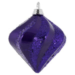 Vickerman M133226 6'' Plum Candy/Glitter Swirl Diamond Christmas Ornament
