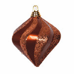 Vickerman M133288 6" Copper Candy/Glitter Swirl Diamond Christmas Ornament