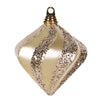 Vickerman M133238 6'' Champagne Candy/Glitter Swirl Diamond Christmas Ornament