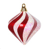 Vickerman M133273 6'' Red And White Candy/Glitter Swirl Diamond Christmas Ornament